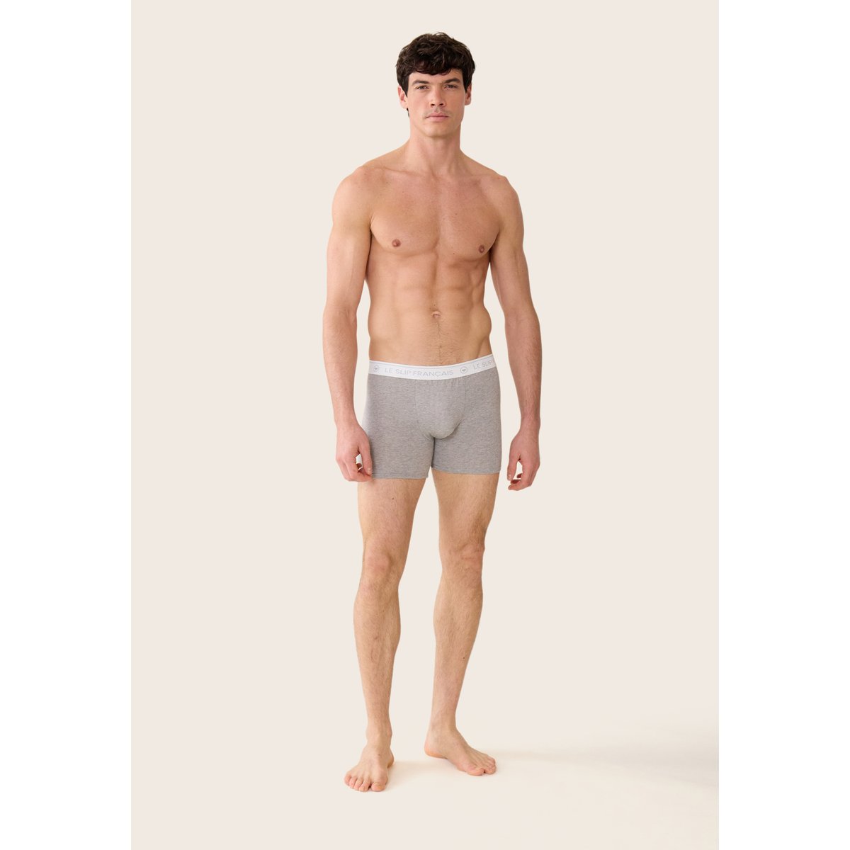 Lot de 5 boxers longs en coton Redoutable marinière marine indigo noir gris chiné, LE SLIP FRANCAIS