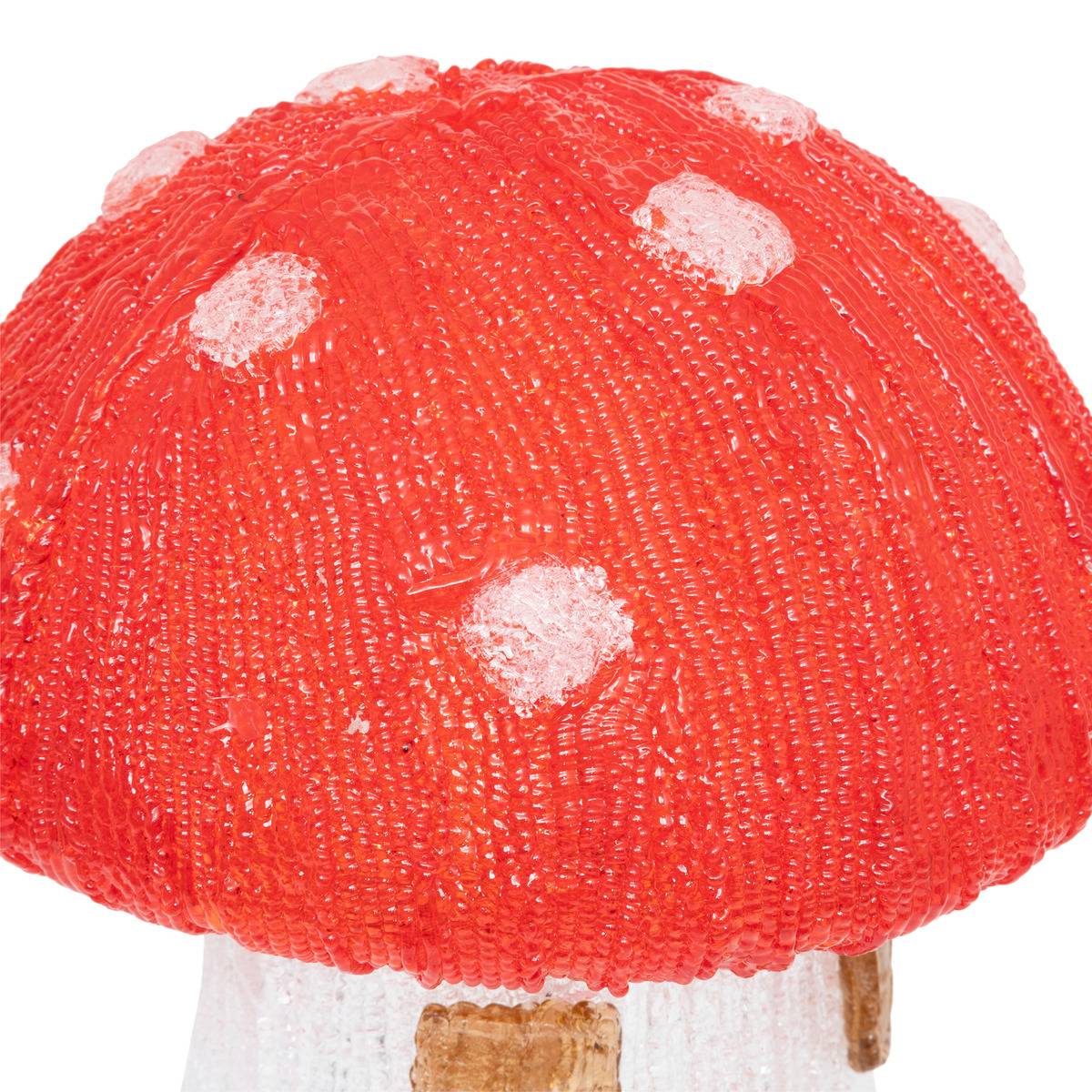 Forme acrylique extérieure maison champignon lumineux solaire 30 LED 8 fonctions H21 cm multicolore, FEERIC LIGHTS & CHRISTMAS