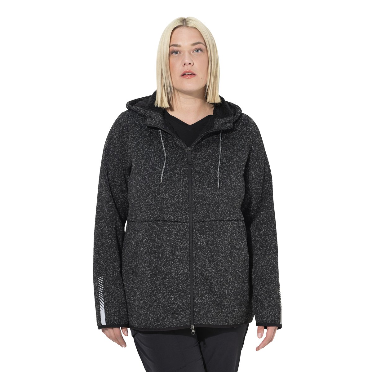Veste en maille polaire, doublure en polaire noir, ULLA POPKEN