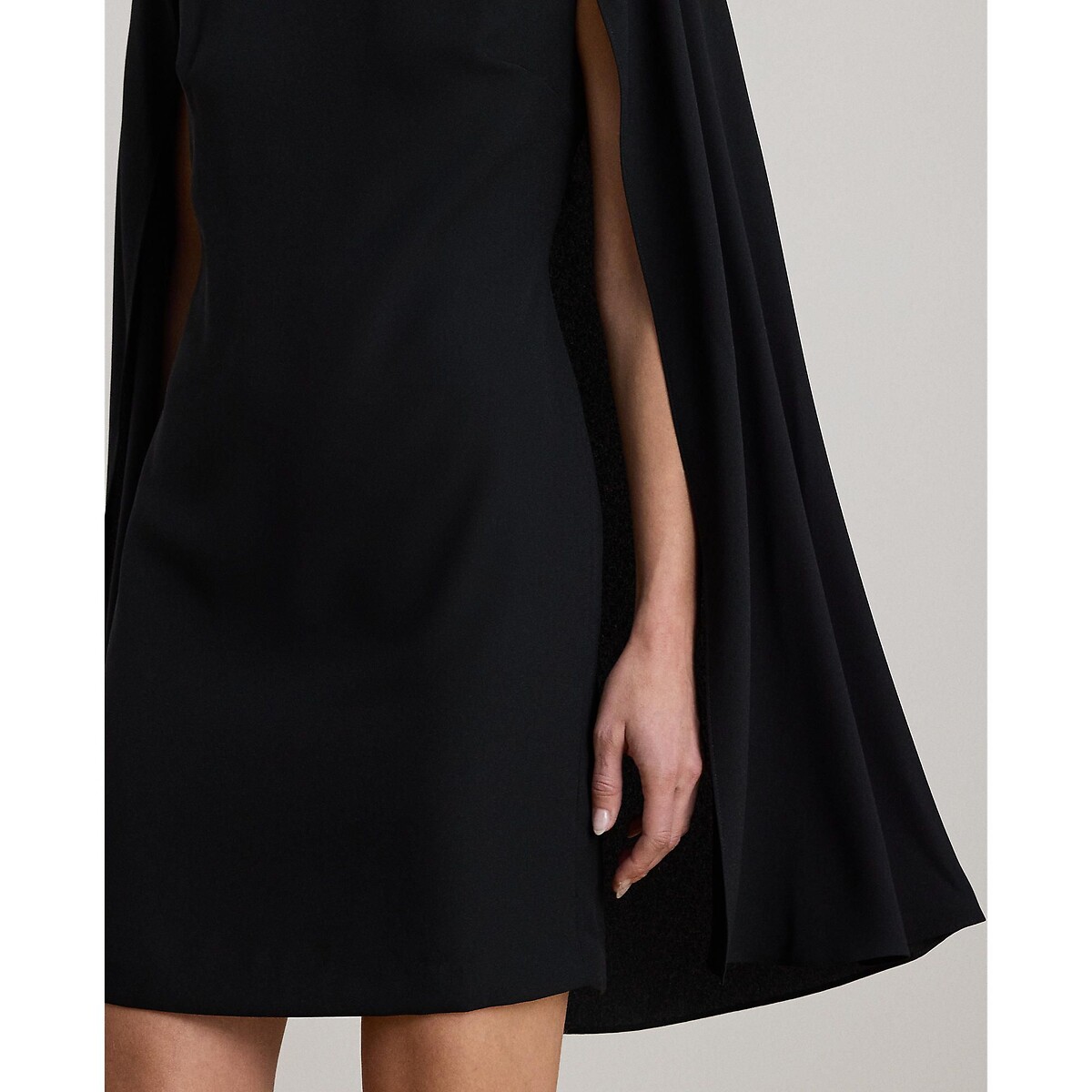 Robe courte cocktail col bateau cape PETRA noir, LAUREN RALPH LAUREN