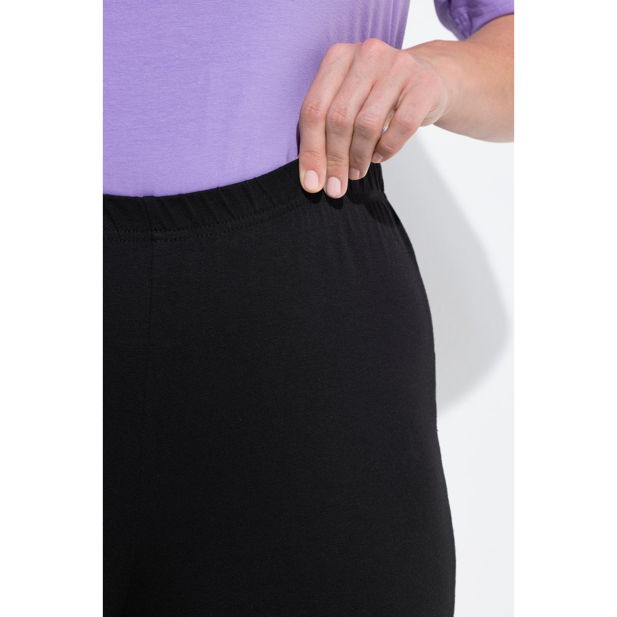 Legging de sport mélangé coton, confortable classique noir, ULLA POPKEN