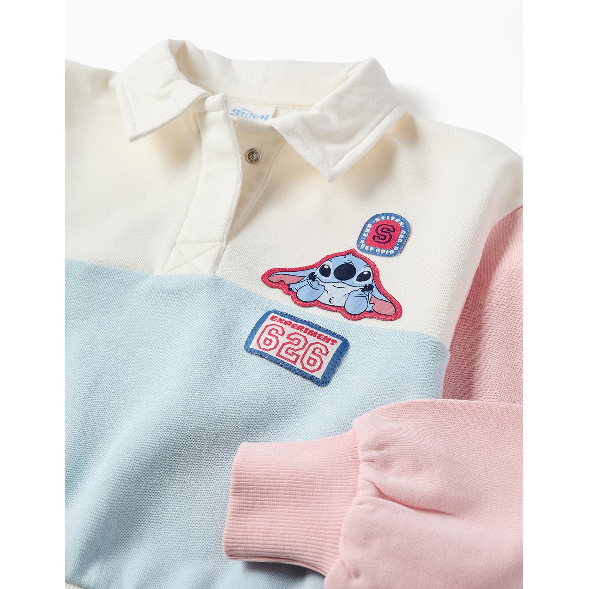 Sweat en coton avec imprimés Stitch bleu clair, ZIPPY