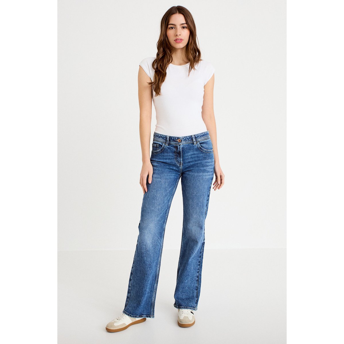 Jean bootcut taille basse denim double stone, CACHE CACHE