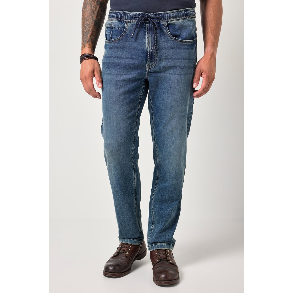 Jean à taille élastique bleu jean, JP1880