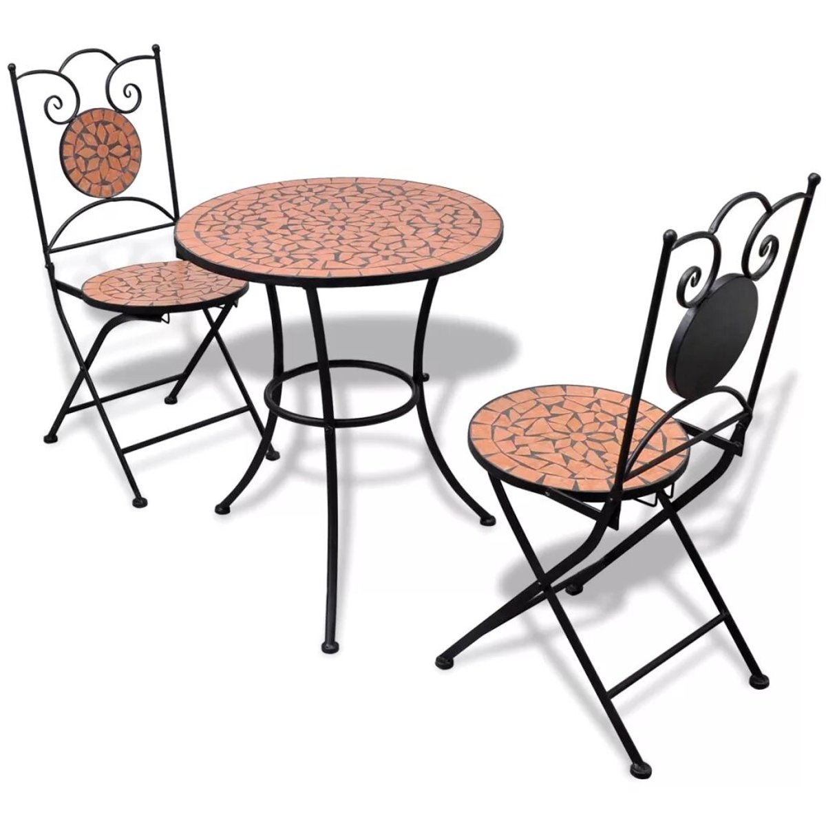 Ensemble bistro 3 à carreaux en céramique brique, HOME MAISON