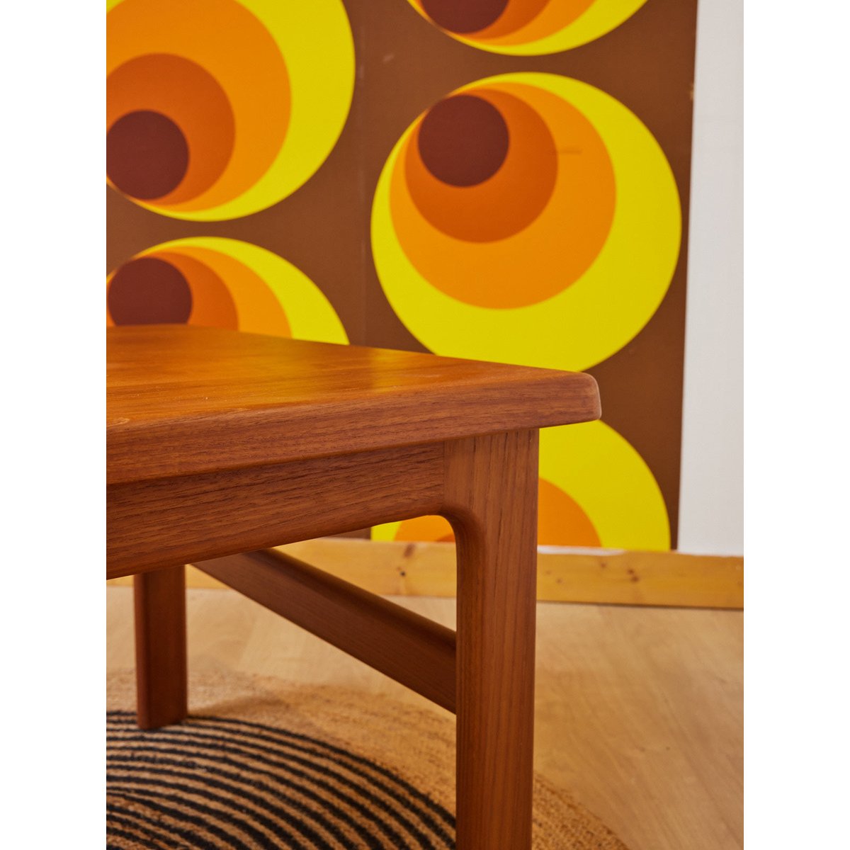 Table basse scandinave en teck Donna N°1565 - Bon état bois clair, DEBONGOUT