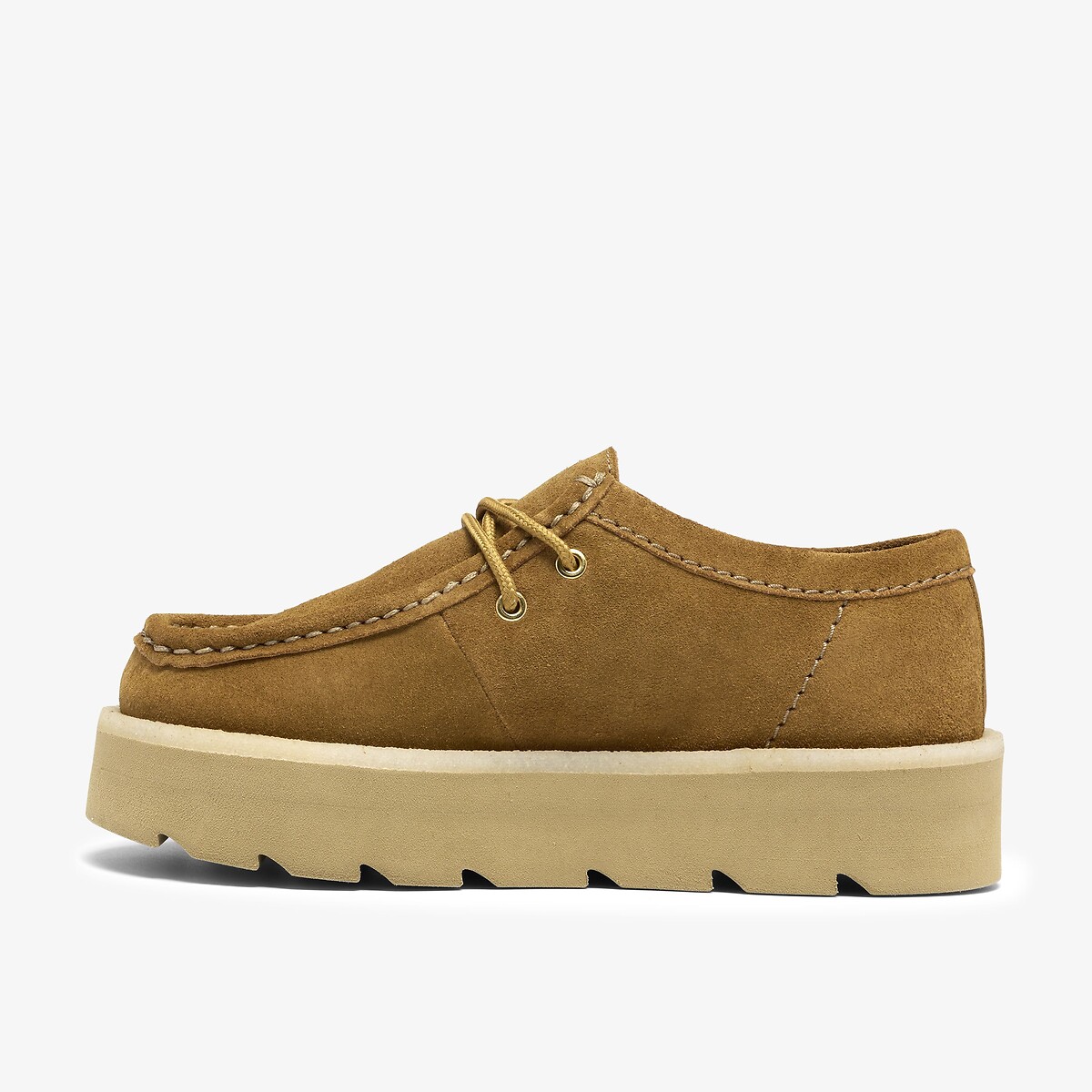 Scarpe in pelle scamosciata, suola con zeppa, MEARE WALLA marrone, CLARKS