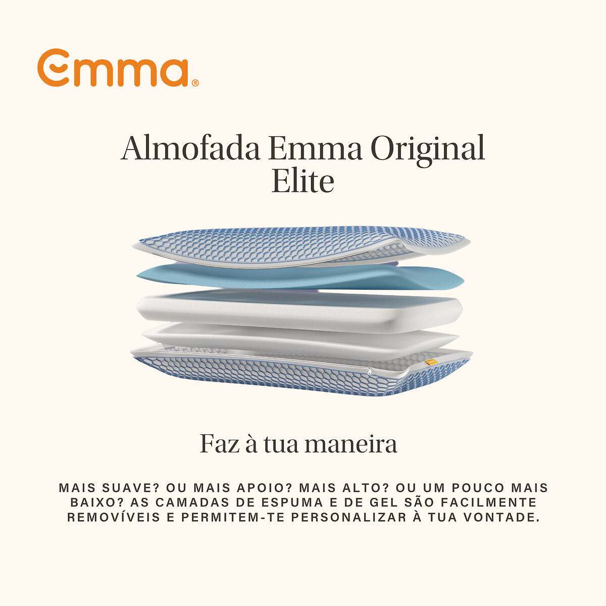 Almofada Emma Original Elite, Emma branco, EMMA