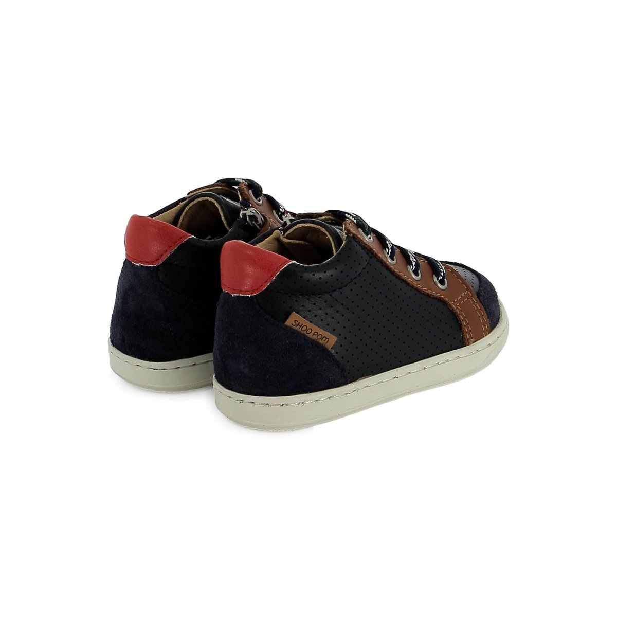 Basket à Lacets et Zip BOUBA ZIP BOX marine / camel, SHOO POM
