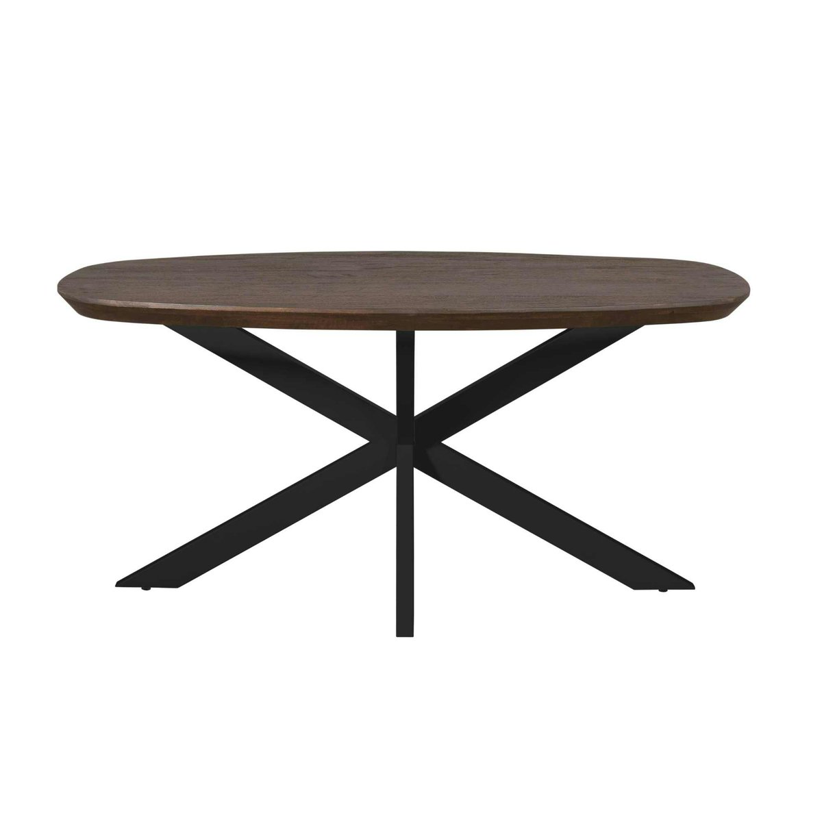 Table à manger 160 cm bords arrondis CORTINA marron / noir, PIER IMPORT