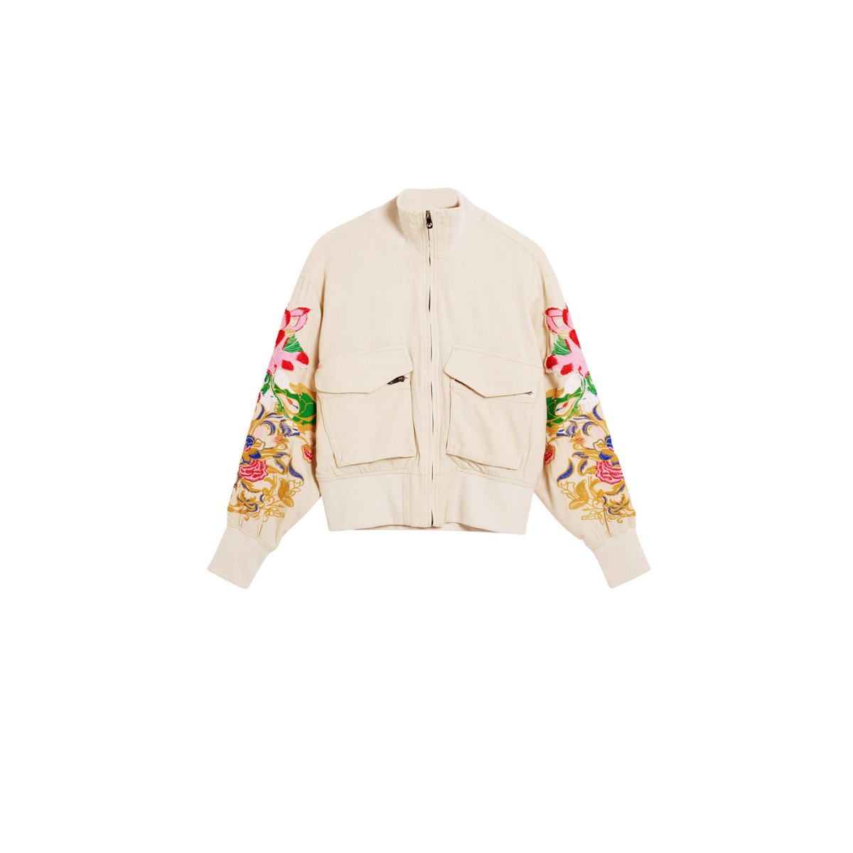 Veste patch fleurs beige, DESIGUAL