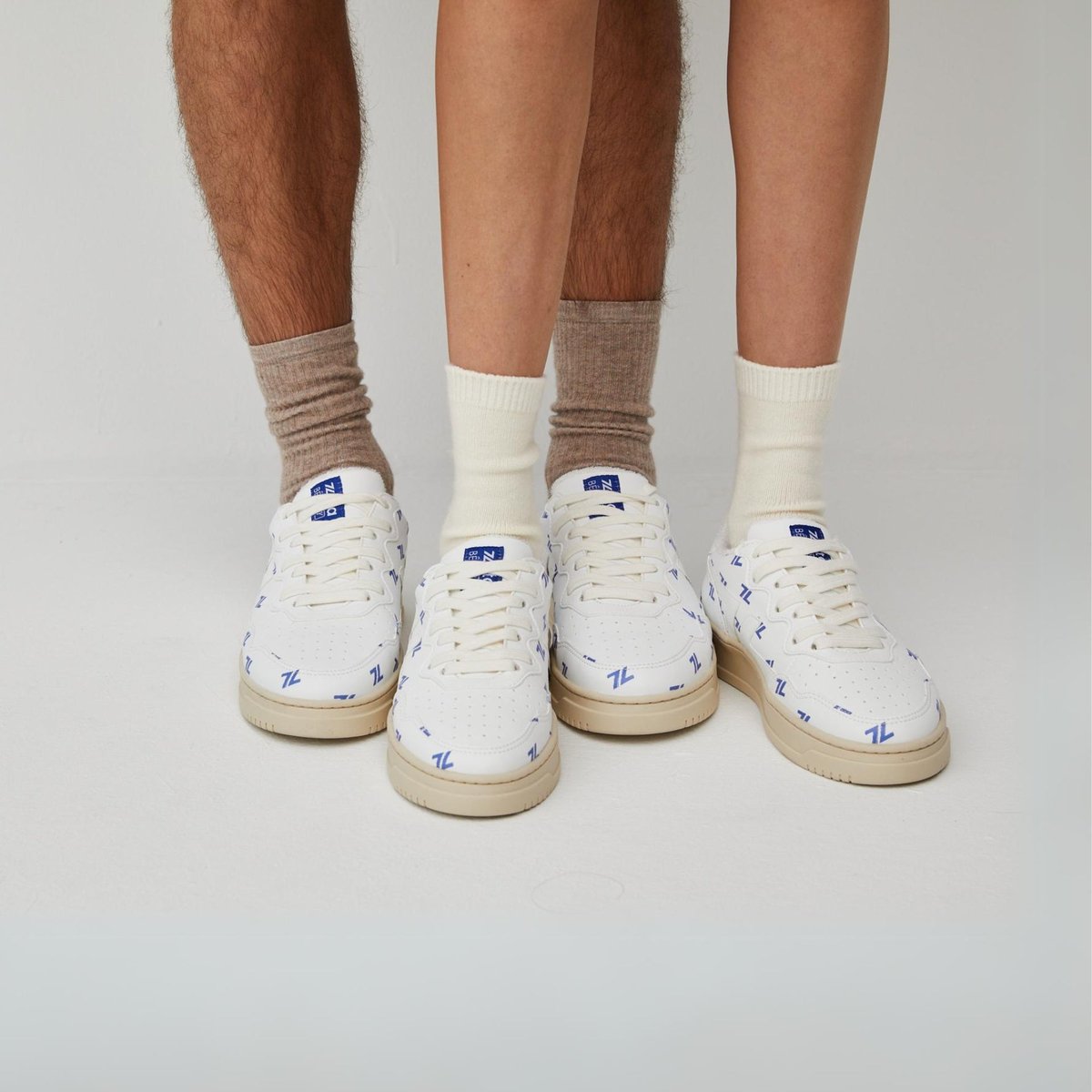 Baskets basses, Bêta 3Y bleu cobalt - beige - blanc, ZETA