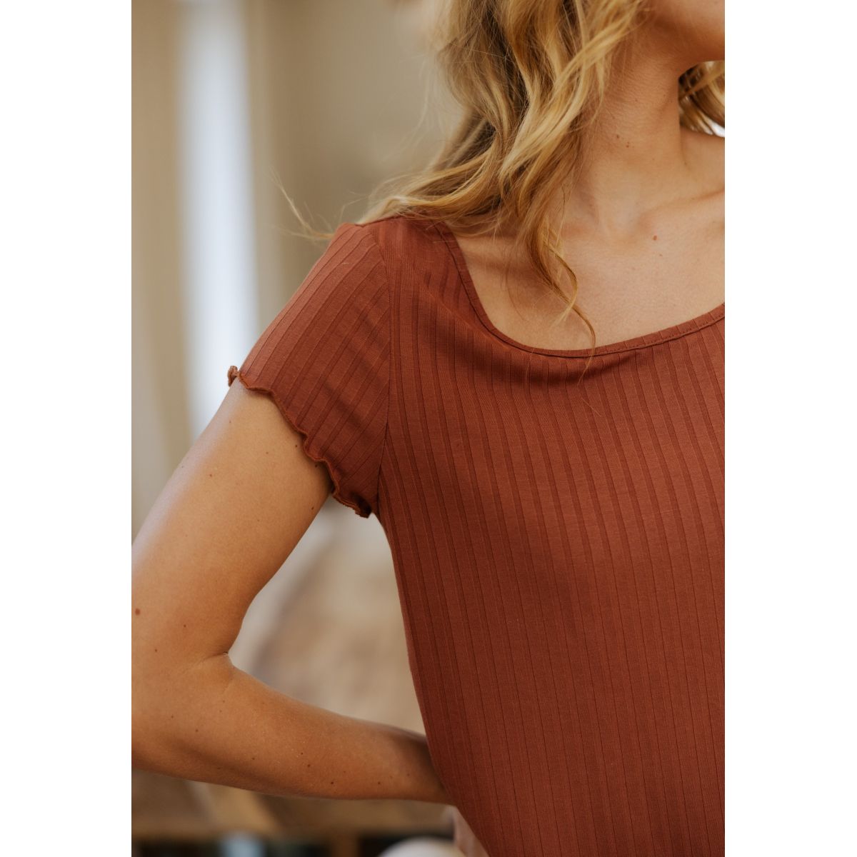 Top manches courtes CLARISSA terracotta, VARIANCE