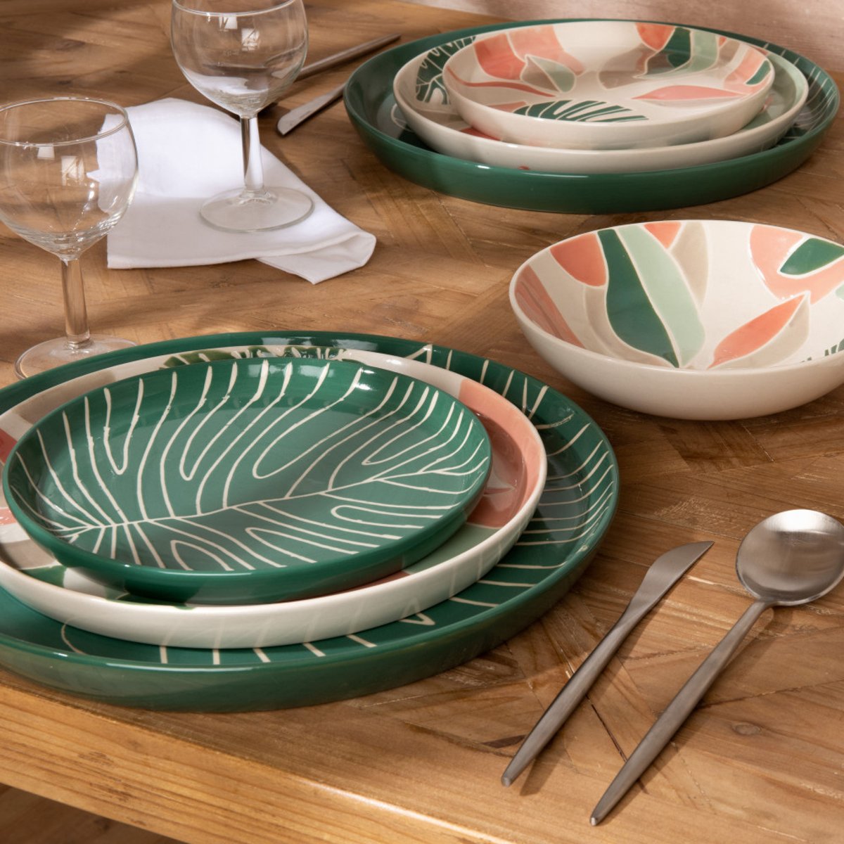 Assiette à dessert Natureva 21 cm (lot de 6) vert, AMADEUS
