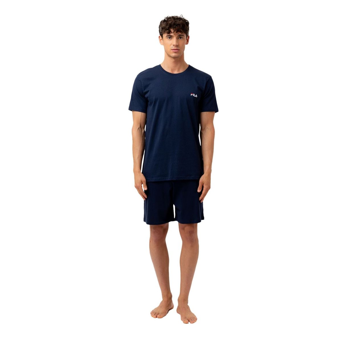 Ensemble Pyjama en coton court bleu marine, FILA