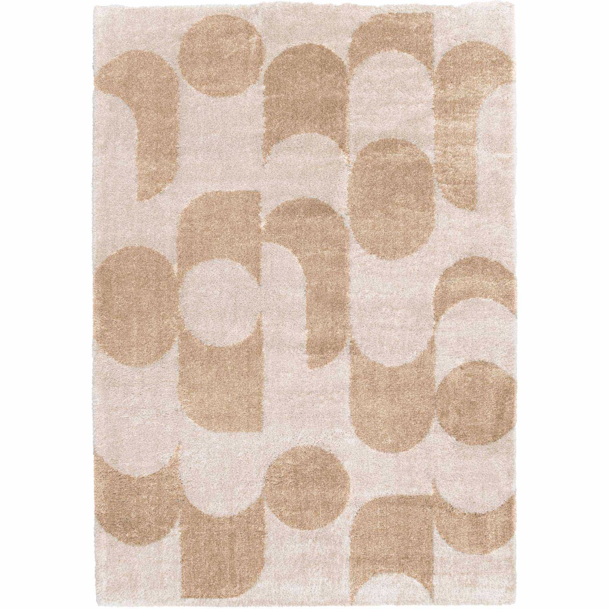 Tapis doux design moderne MAYA GRAPHIQUE beige, THE DECO FACTORY