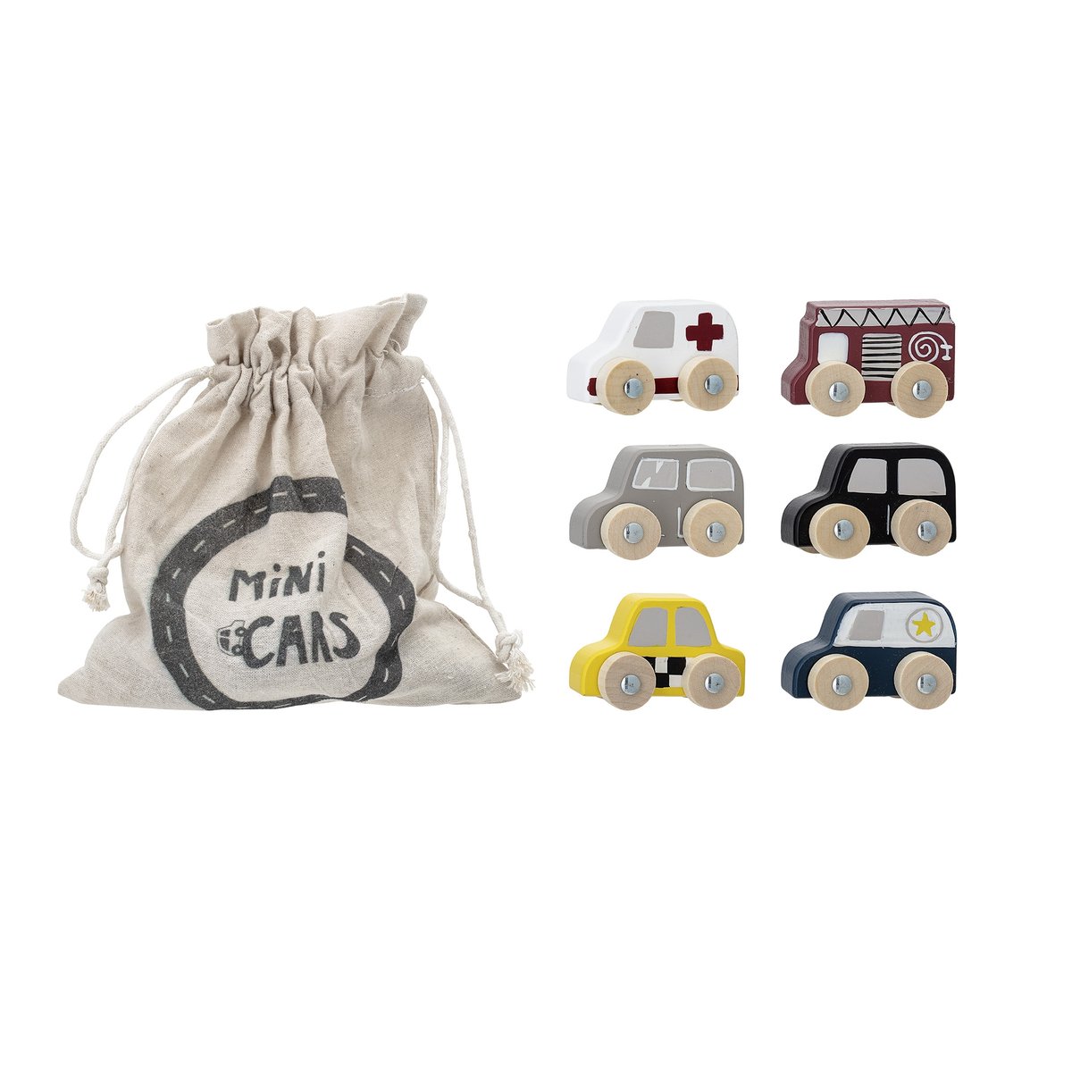 Lot 6 petites voitures blanc, BLOOMINGVILLE