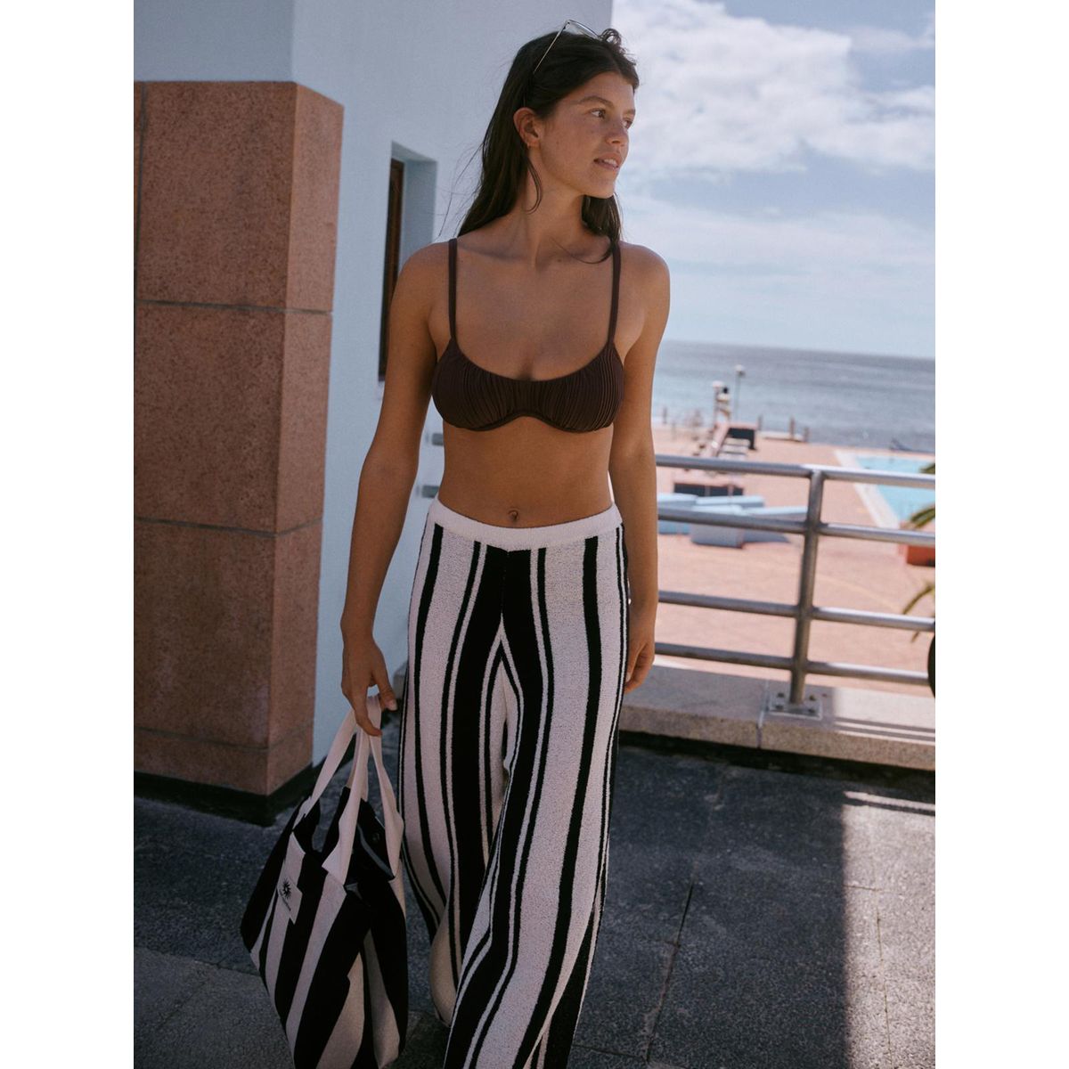 Pantalon de plage en maille monochrome, NEXT