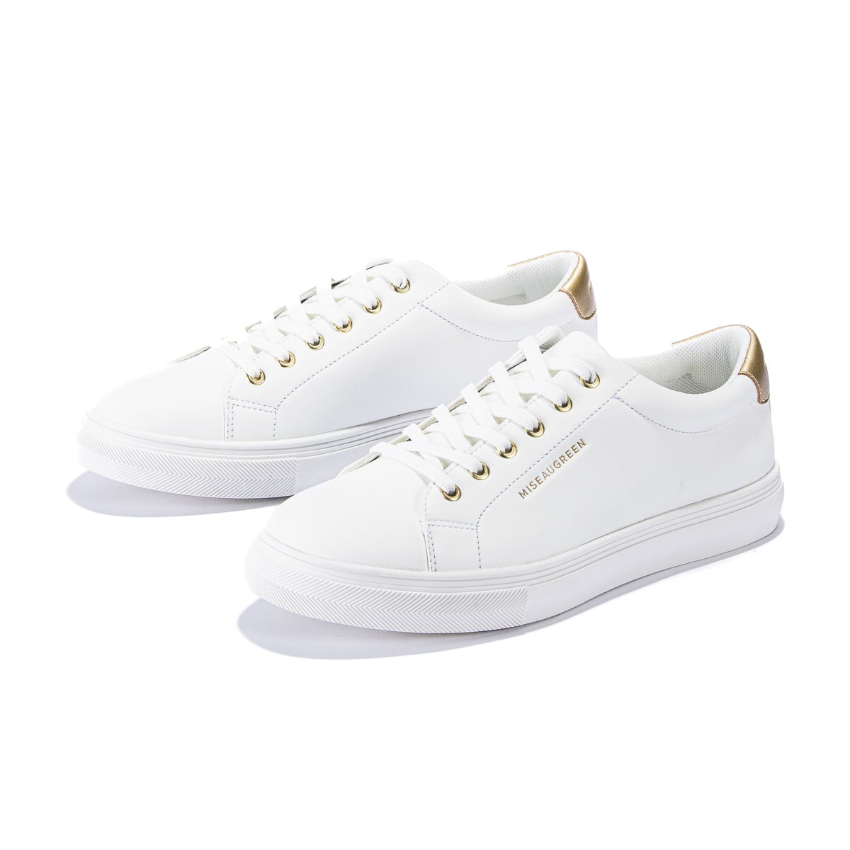 Baskets unies à lacets blanc, MISE AU GREEN