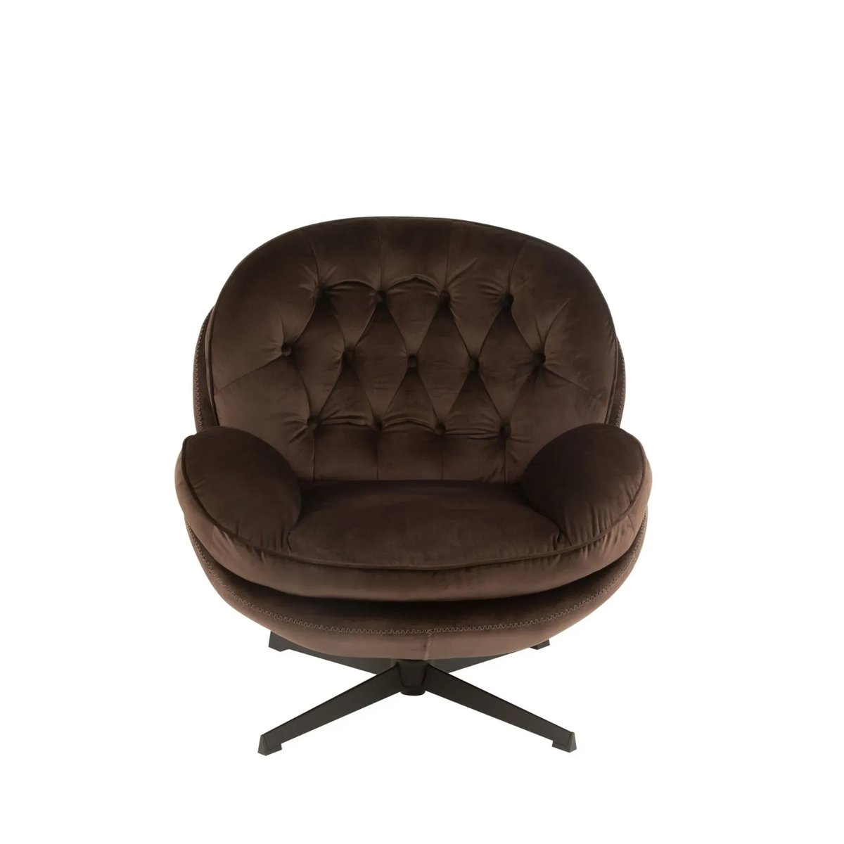Fauteuil relax et son repose pied tissu et métal - LOUNGE marron, HELLIN, DEPUIS 1862