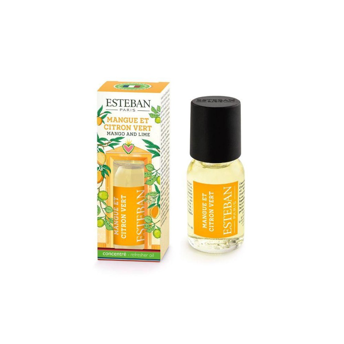 Parfum d'intérieur - Concentré de parfum Mangue et citron vert 15ml transparent, ESTEBAN
