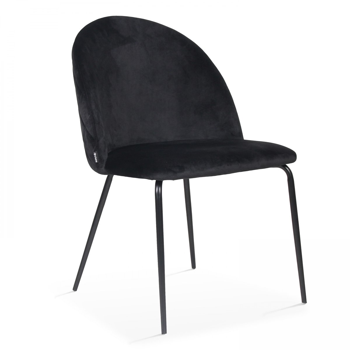 Lot de 4 chaises en velours, CHESTER noir, OVIALA
