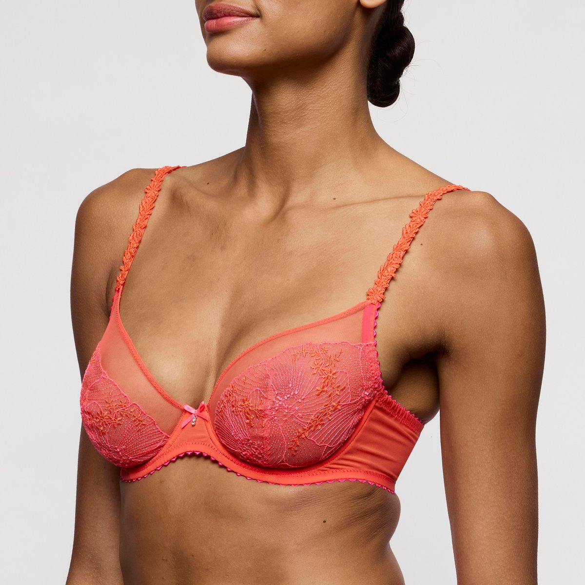 Soutien gorge à décolleté plongeant SOLENE orange - pamplemousse, MARIE JO