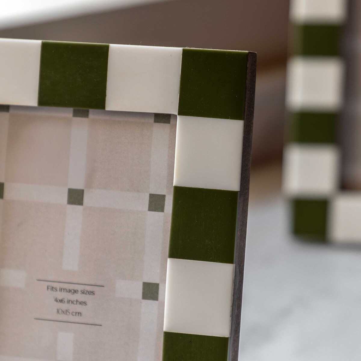 4x6" Caino Checkerboard Photoframe green, ÉDITÉ