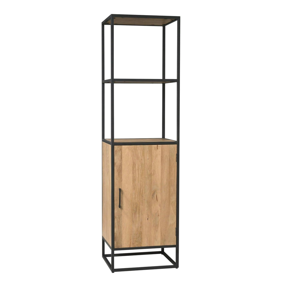 Colonne salon en bois clair 1 porte 2 plateaux RIVANO bois naturel, PIER IMPORT