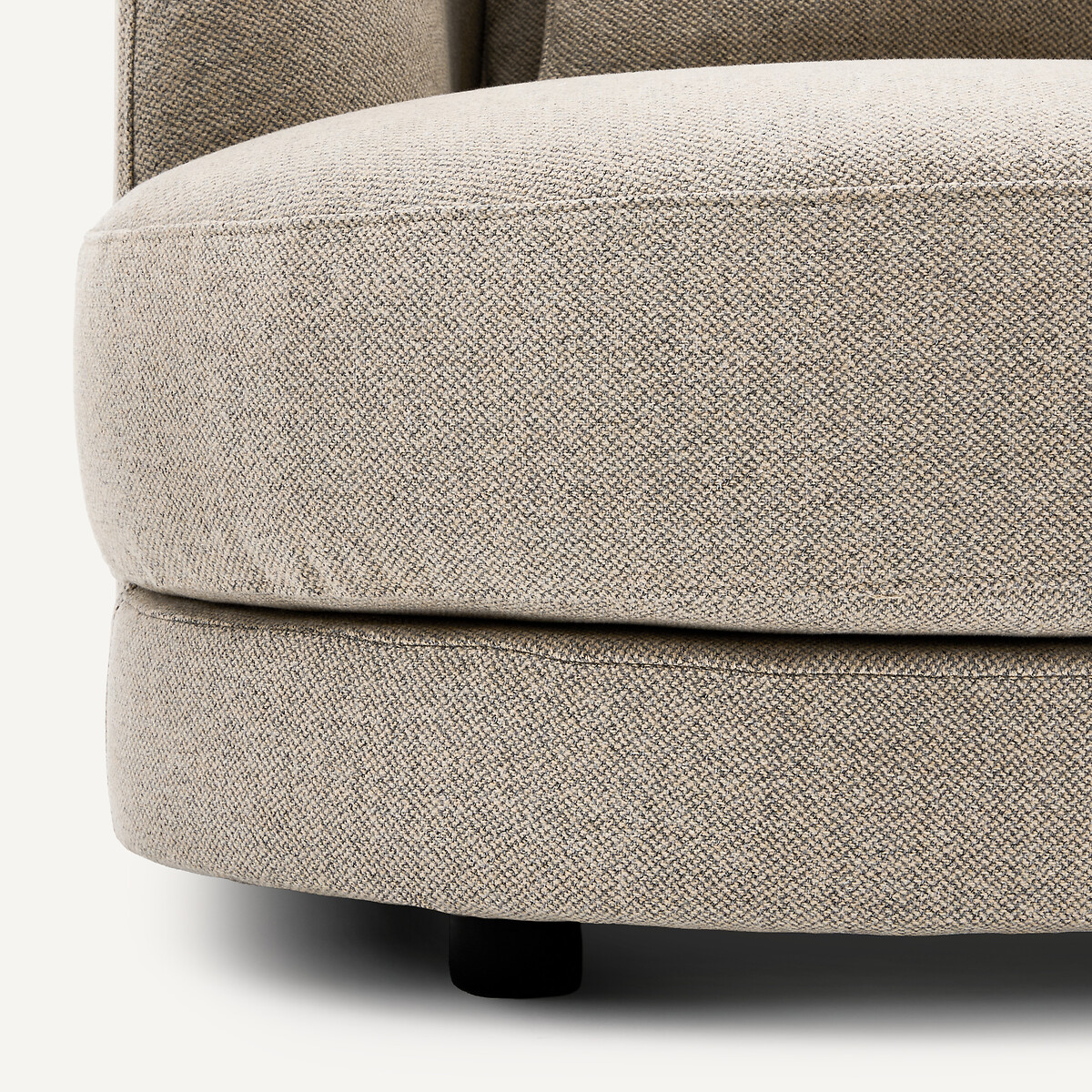 Linkes, abgerundetes, modulares Halbsofa aus Tweed, TIBERIO natur/hellgrau, AM.PM