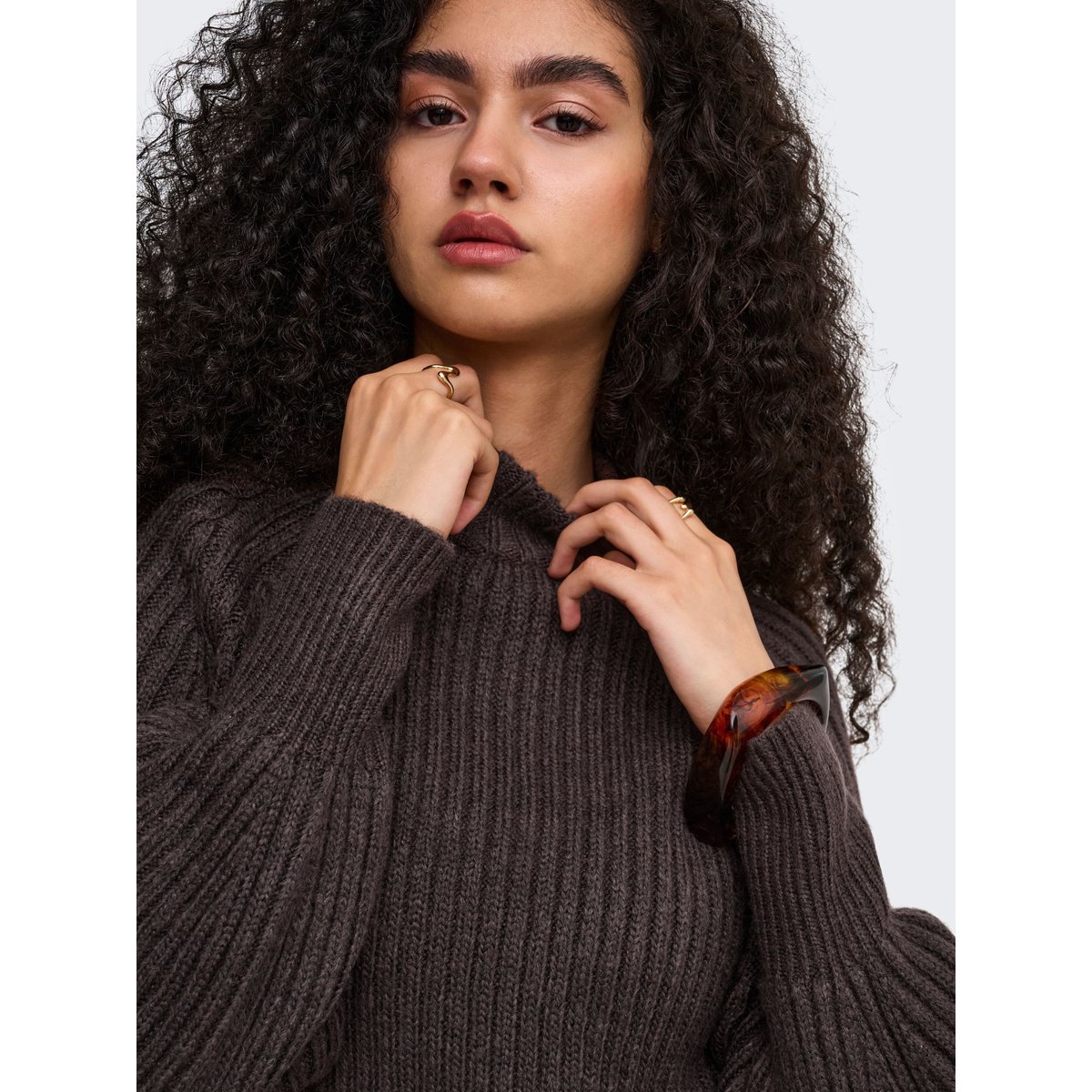 Pull En Maille chocolate brown, ONLY
