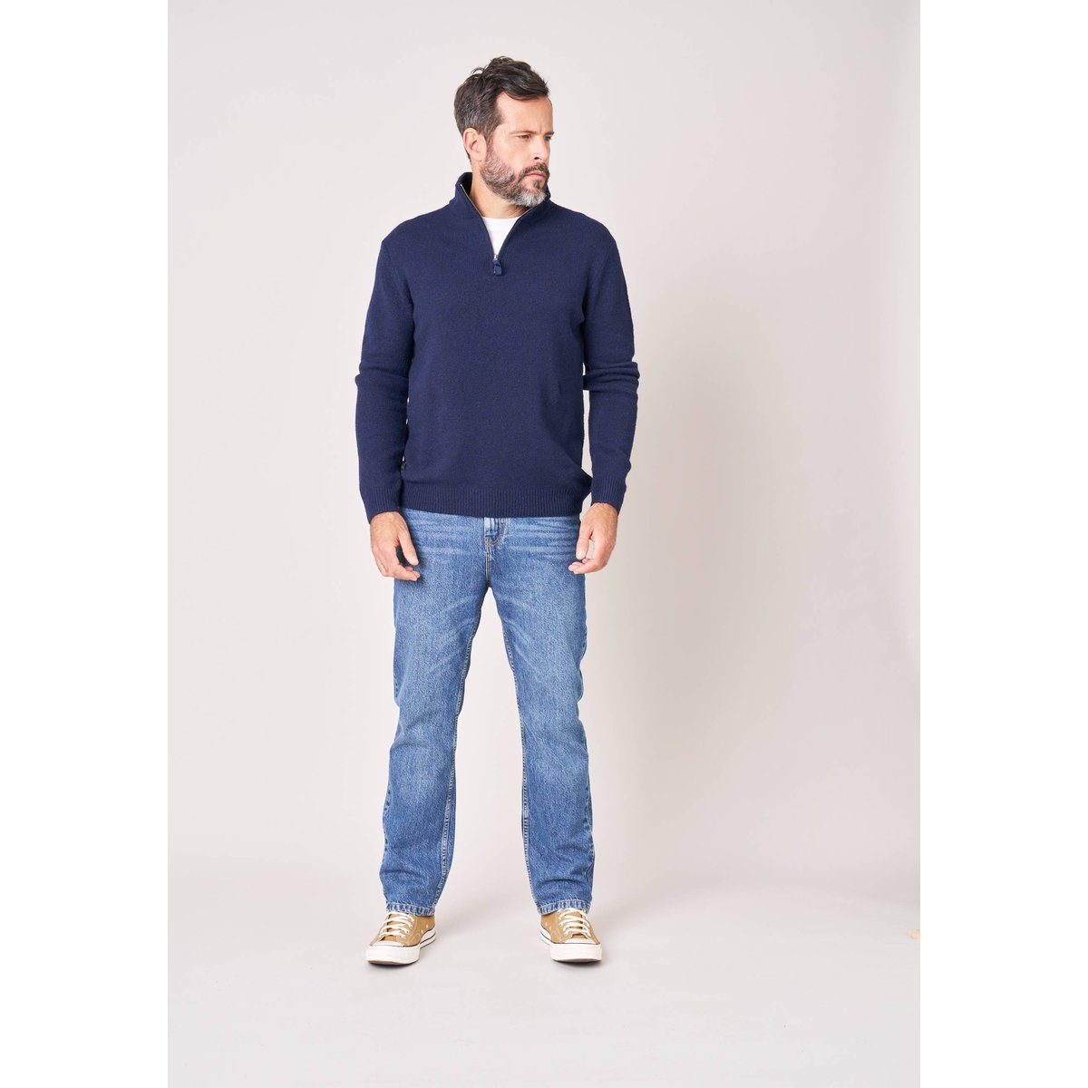 Pull homme col camionneur GALILEO navy, DEELUXE