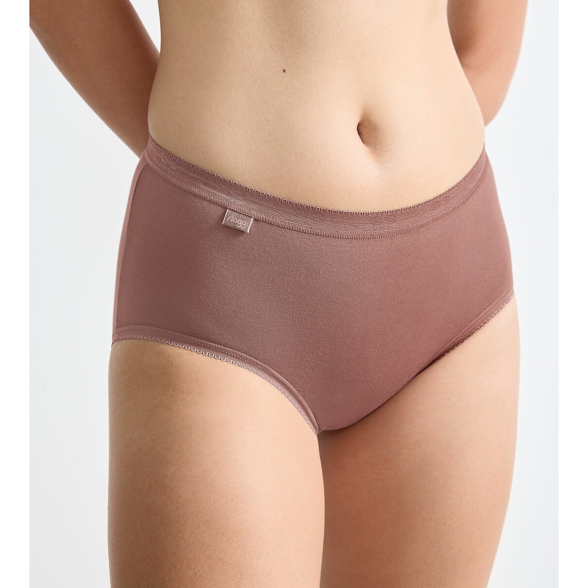 Lot de 3 + 1 gratuit Slips Midi Basic+ marine + cacao + blanc + gris chiné, SLOGGI