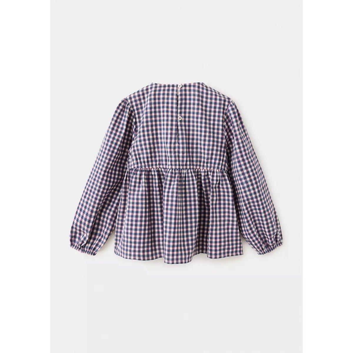 Blouse vichy froncée violet, MANGO BABY