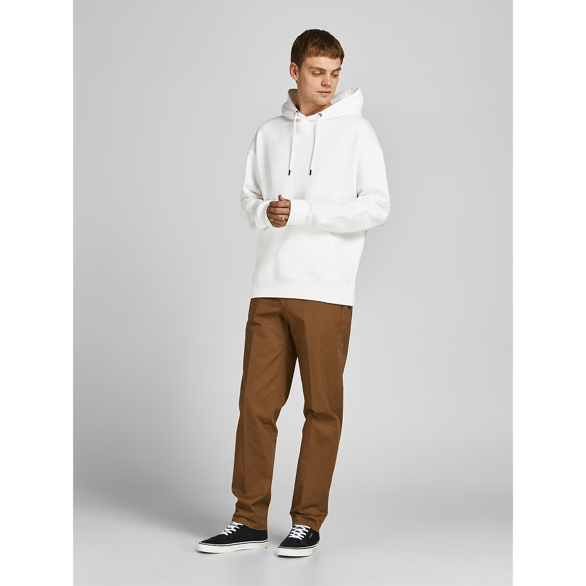 Sweat à capuche Star Basic blanc, JACK & JONES