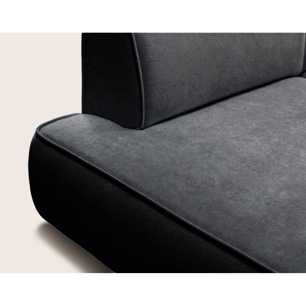 Canapé d'Angle Convertible en Velours 4 places - LISETTE noir, BEST MOBILIER