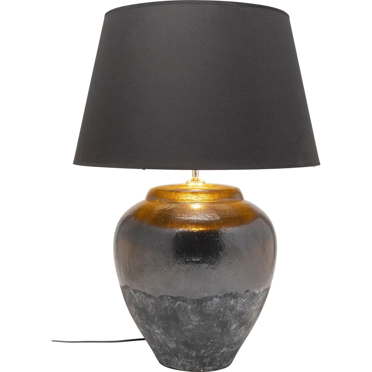 Lampe en terre cuite et coton, LUMA bleu, KARE DESIGN