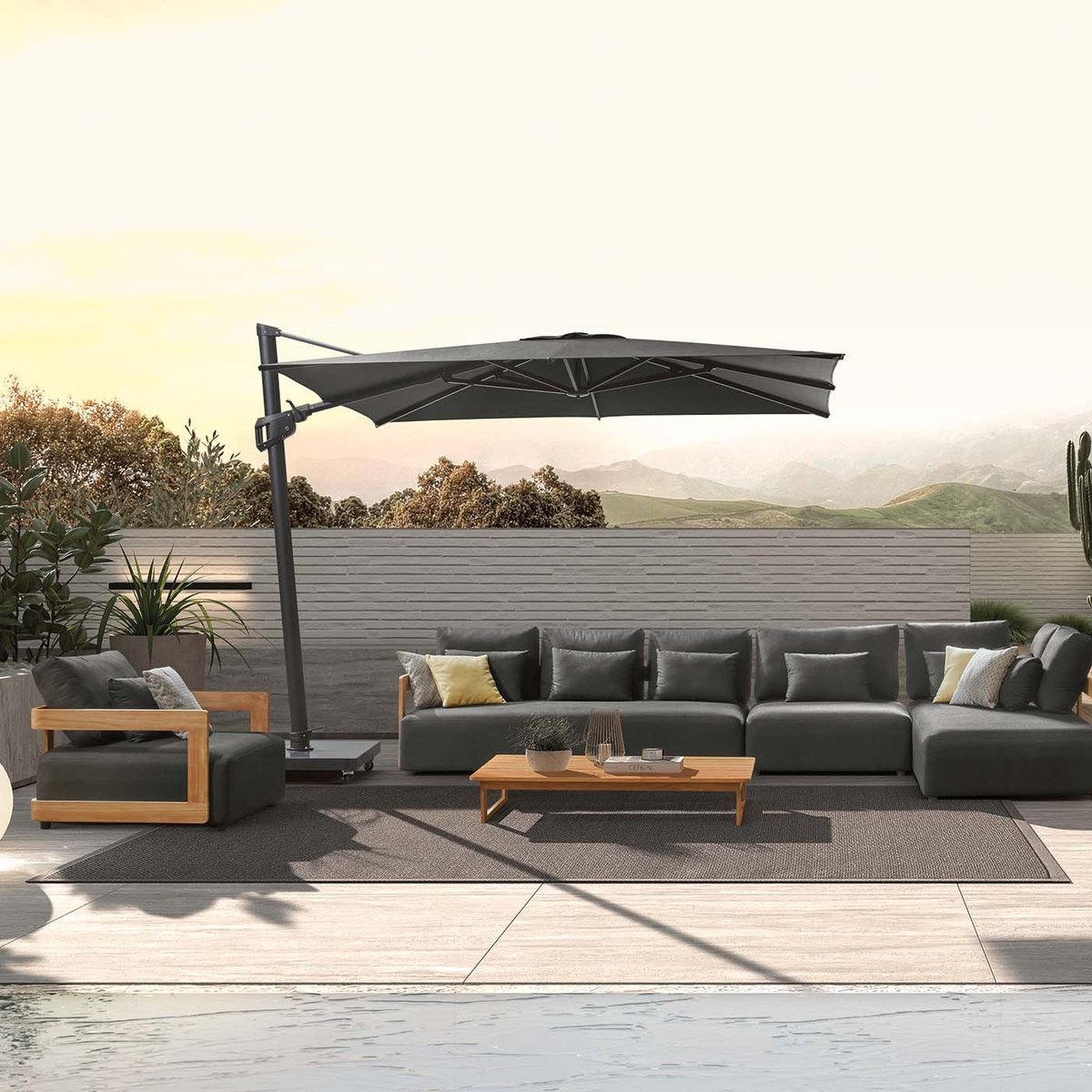 Fauteuil de jardin, RAFA gris foncé, GESCOVA