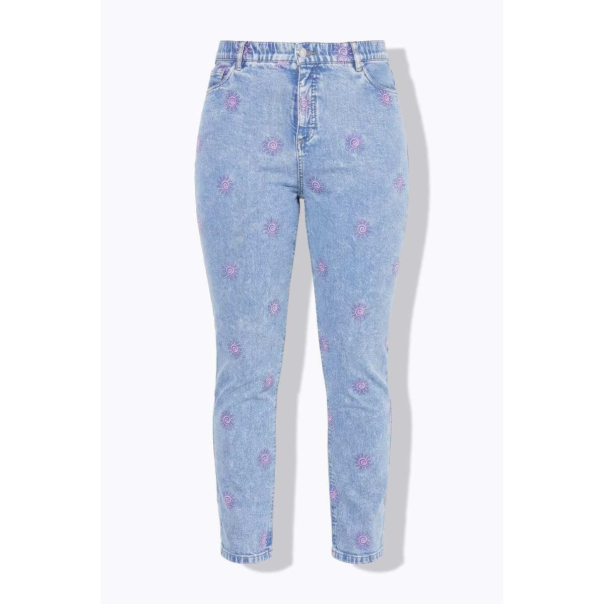 Jean Mom en denim stretch, 5 poches bleu clair, STUDIO UNTOLD