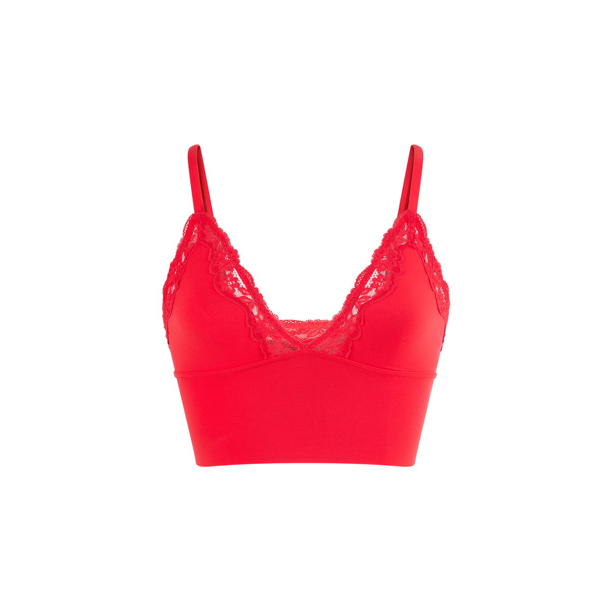 Soutien-gorge triangle en microfibre et dentelle PURE SOFT LACE rouge, ETAM