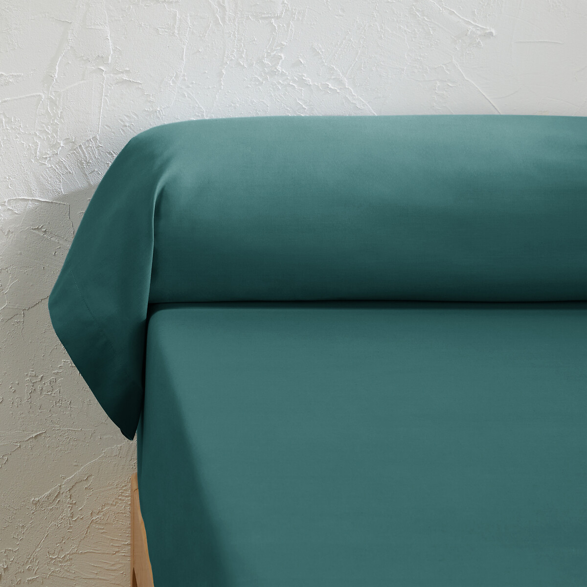 Taie de traversin unie percale coton bio Scenario emeraude, LA REDOUTE INTERIEURS