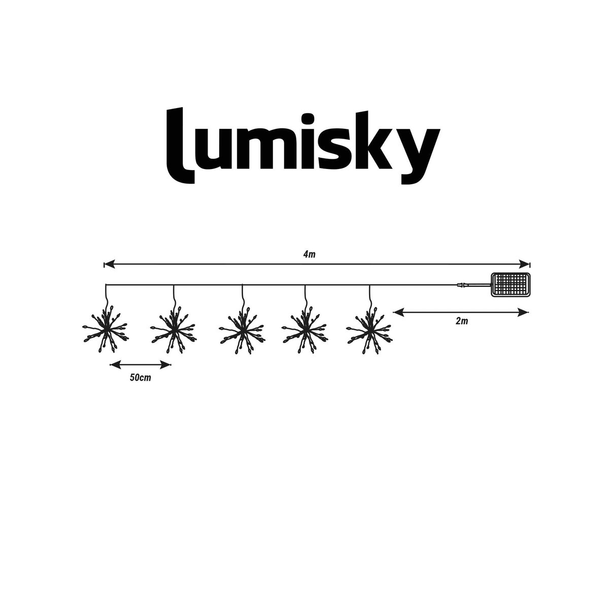 Guirlande solaire FIREWORKS STRING LIGHT 450 cuivre, LUMISKY