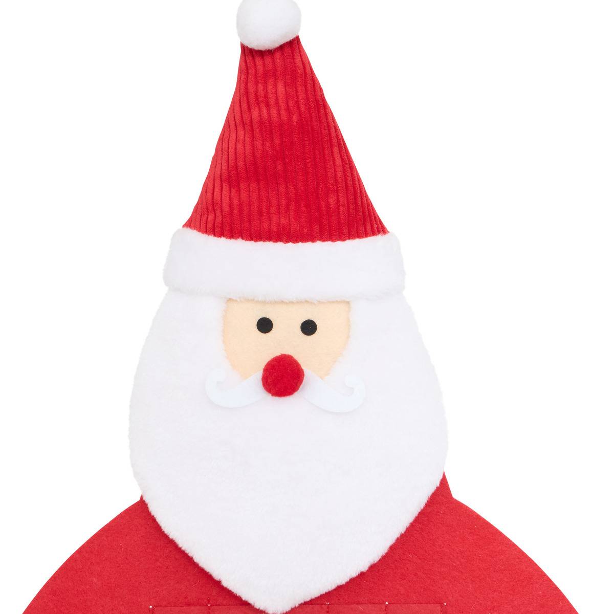 Calendrier de l'Avent à suspendre Père Noël en feutrine H. 81 cm rouge, FEERIC LIGHTS & CHRISTMAS