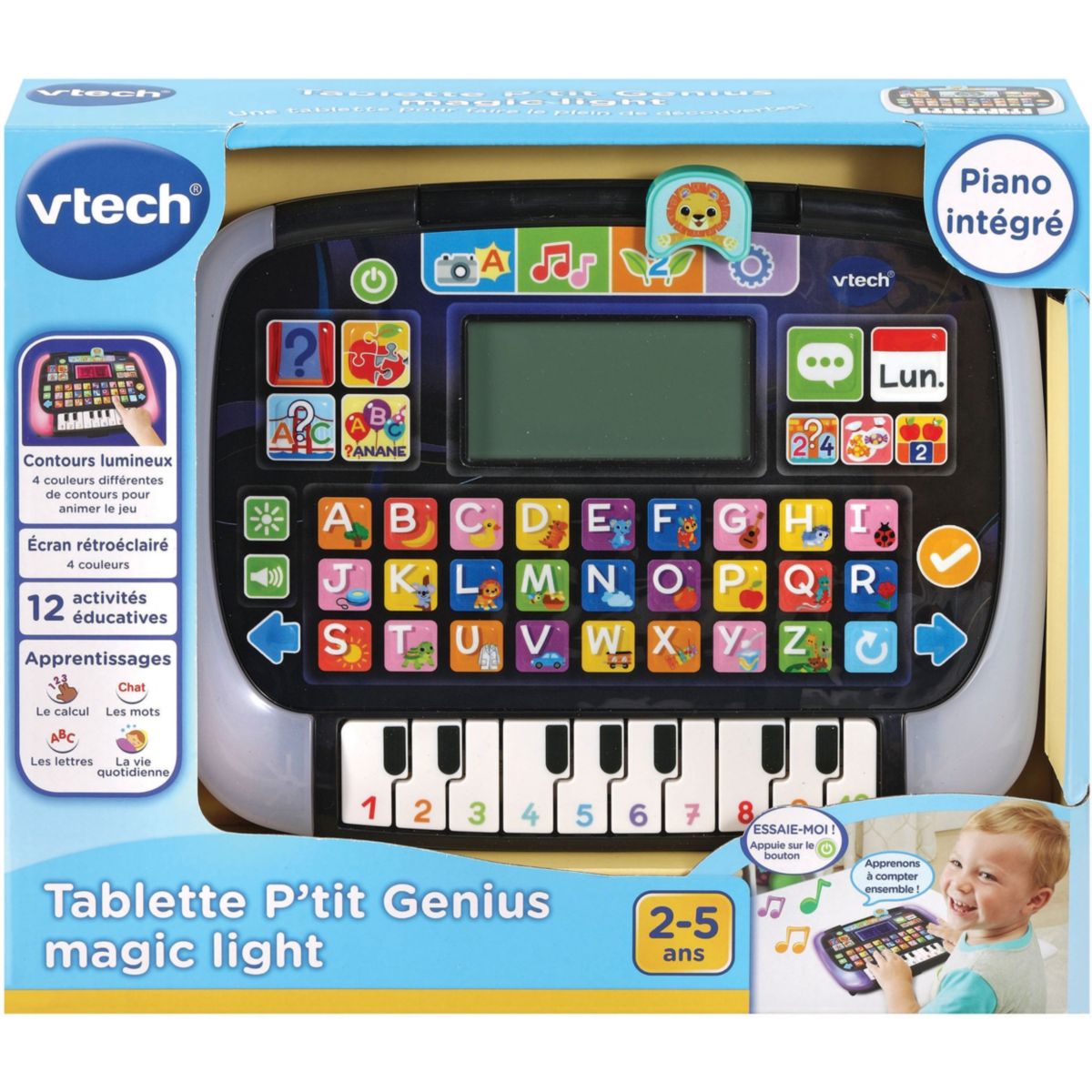 Jeu éducatif Tablette P'tit Genius magic light noir, VTECH