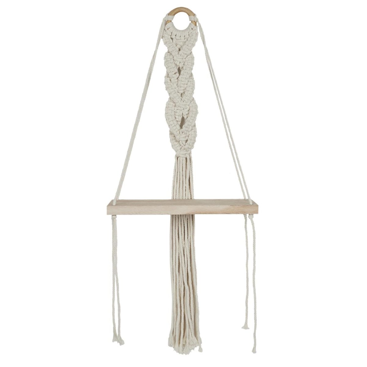 Etagère murale en macramé petit modèle BOHO beige, THE HOME DECO FACTORY