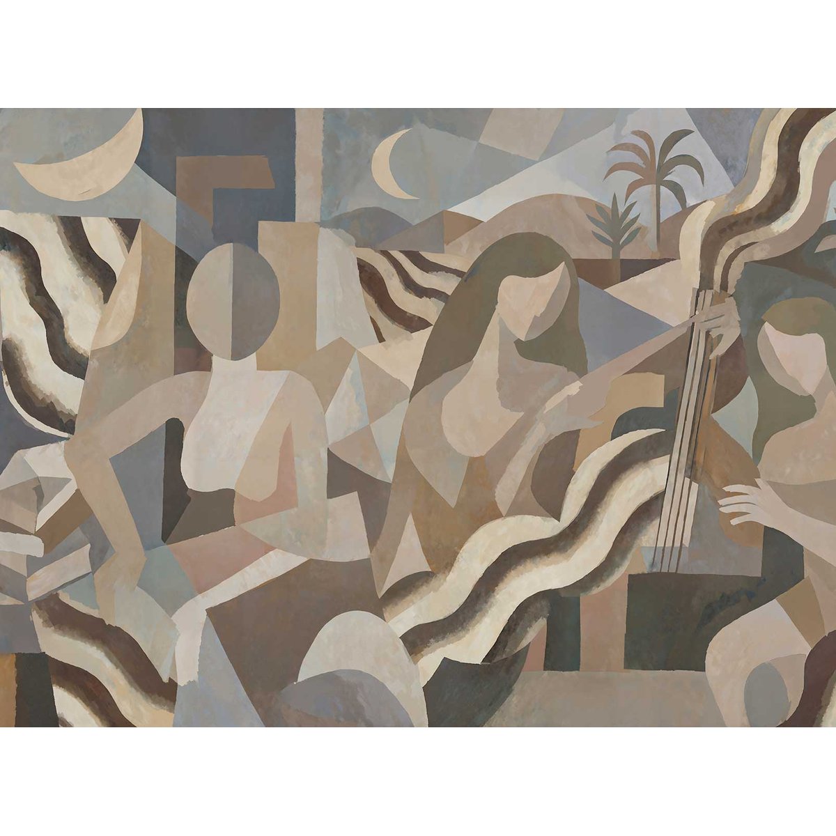 Papier peint Femmes au Désert Ocre beige, HEXOA