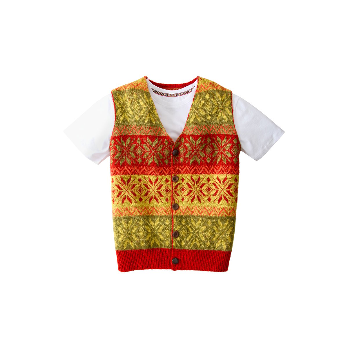 Veston Funky en Maille Jacquard Fair Isle multicolore, JOE BROWNS