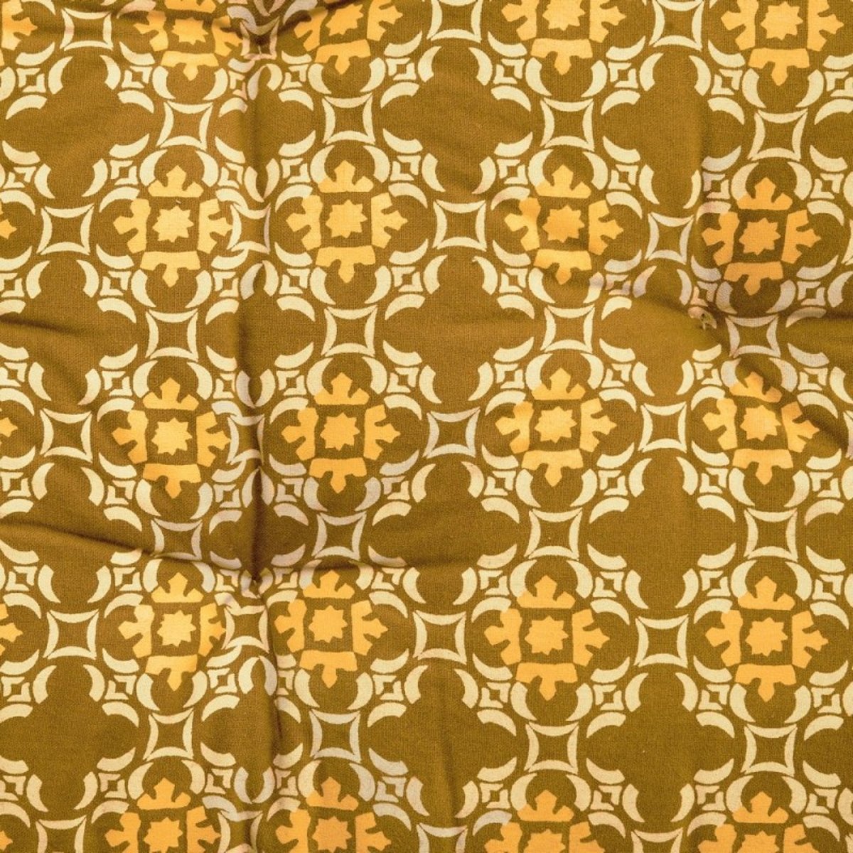 Matelas de sol coton imprimé vintage jaune moutarde, MADAM STOLTZ