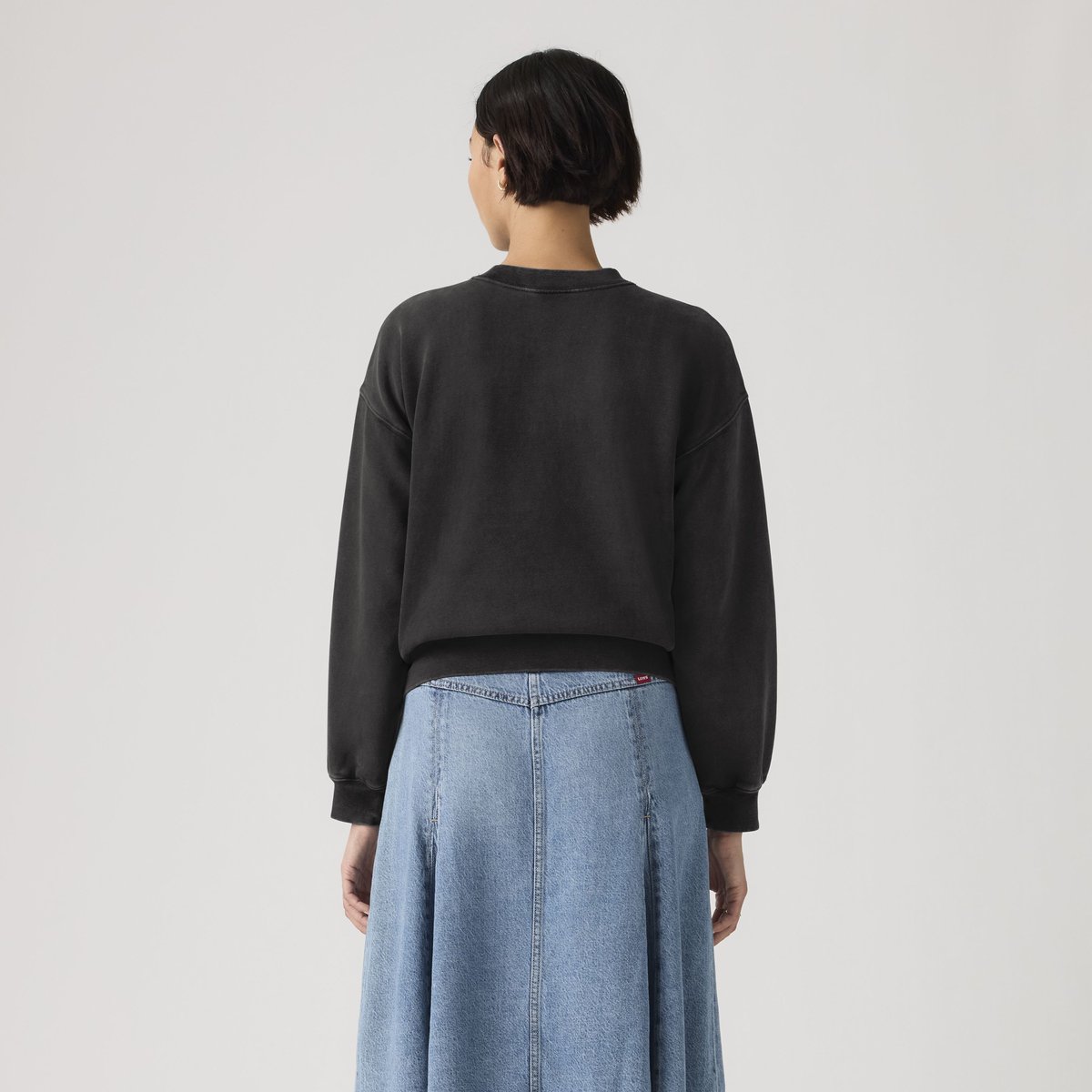Sweat-shirt vintage coupe boxy noir - womens grunge wash jet black, LEVI'S