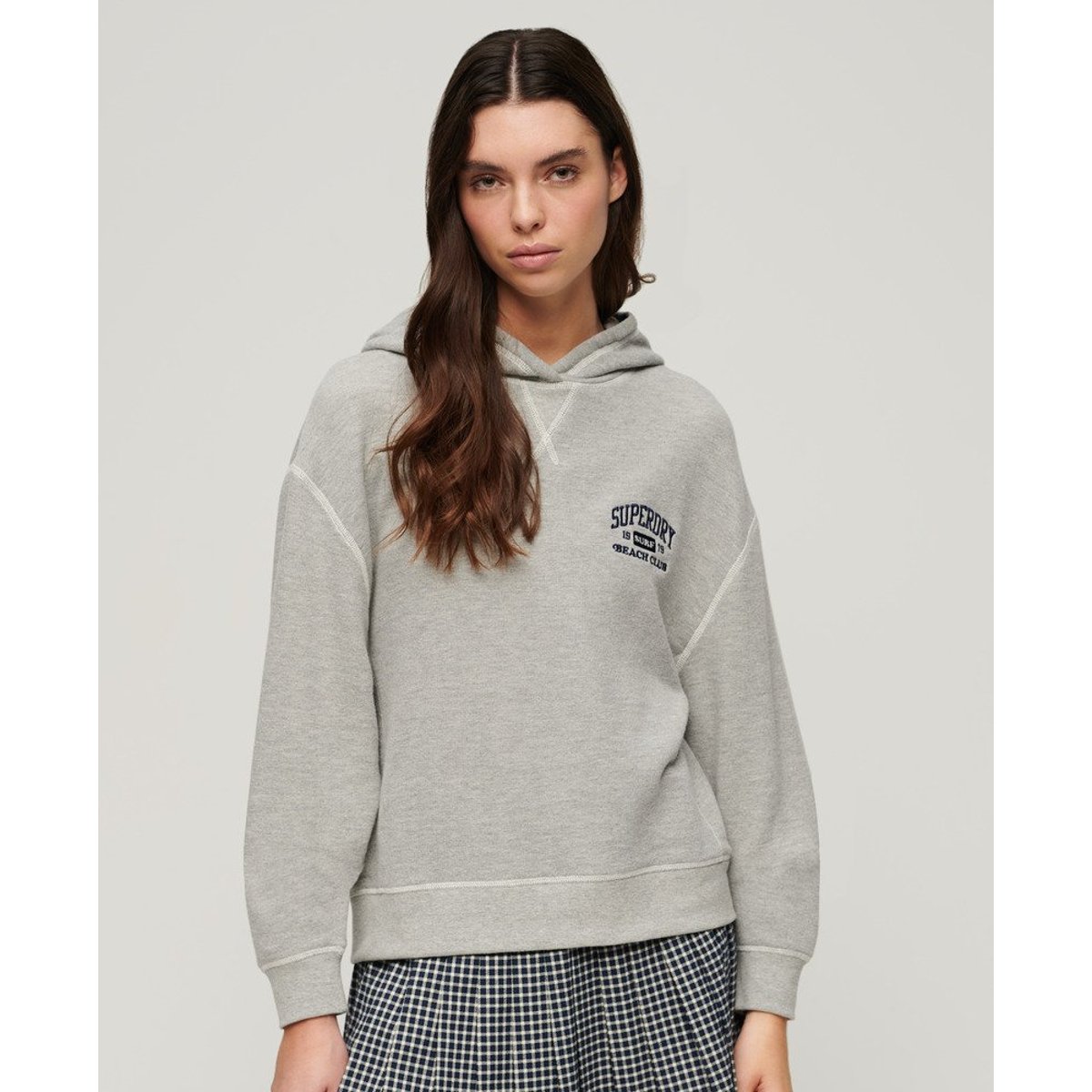 Sweat à capuche Athletic Essentials gris chiné, SUPERDRY